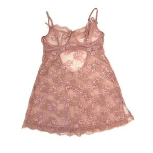 Victoria’s Secret Dusty Rose Intimates Lace Babydoll Sz 34C Women